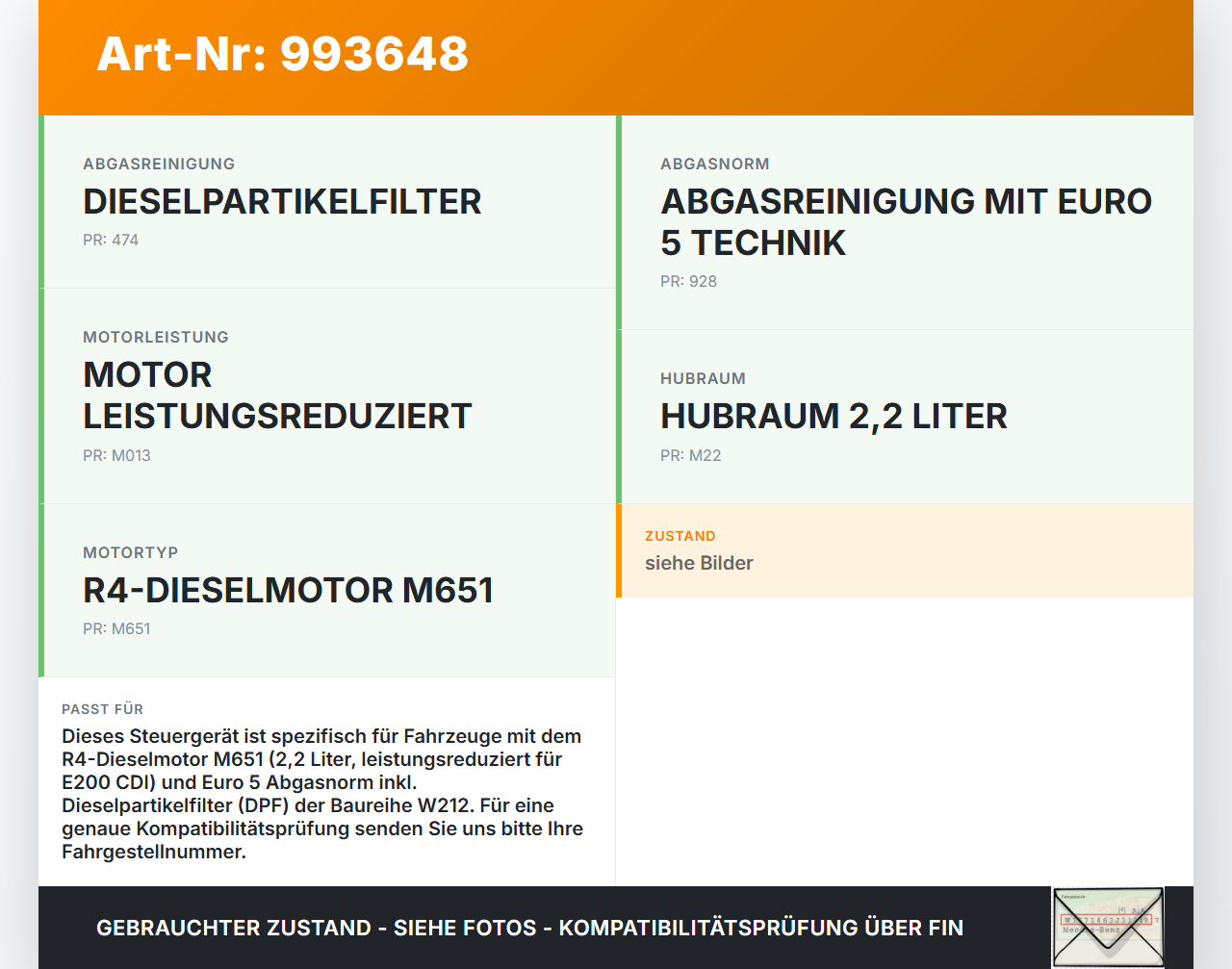 Mercedes W212 E200 09-13 Steuergerät Kraftstoffpumpe Dieselpumpe Mercedes W212 E200 09-13 03.11.2010 A0009003101... Vorschau 3
