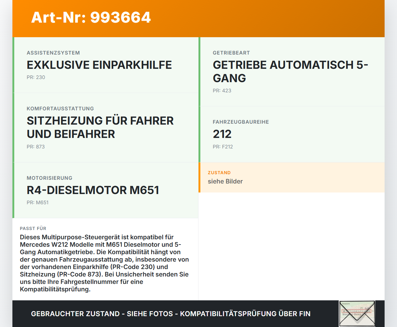 Mercedes W212 E200 09-13 Steuergerät SG Multipurpose Modul Mercedes W212 E200 09-13 03.11.2010 A0009932160... Vorschau 3