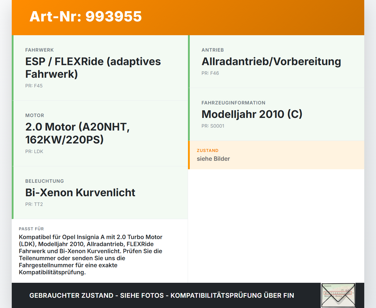 Opel Insignia A 08-13 2,0 162KW Sicherungskasten Zentralelektrik Opel Insignia A 08-13 30.04.2010 13277319... Vorschau 3