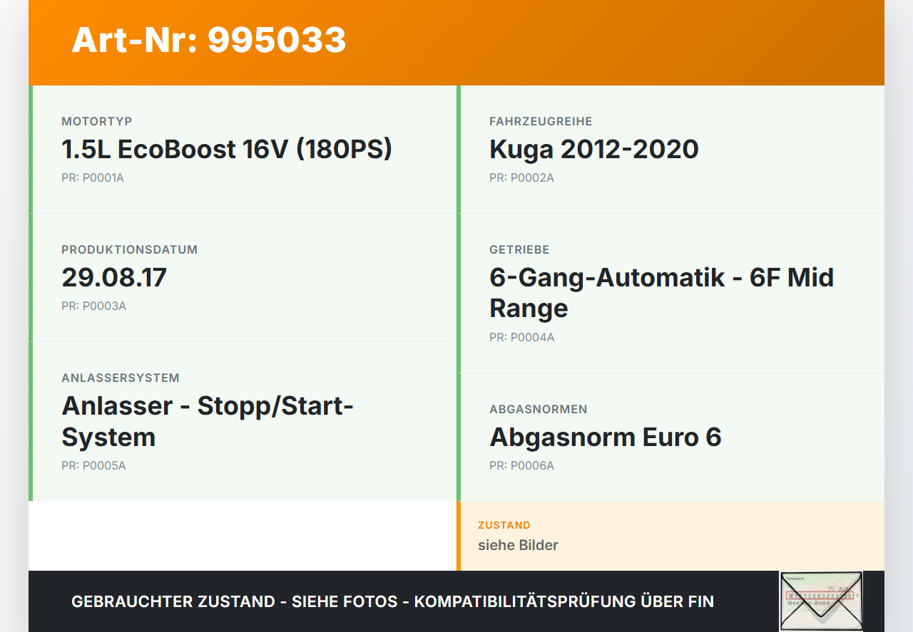 Ford Kuga II 16-19 1,5 134KW Motorkabelbaum Leitungssatz für Motor Einspritzdüsen Ford Kuga II 16-19 29.09.2017... Vorschau 3