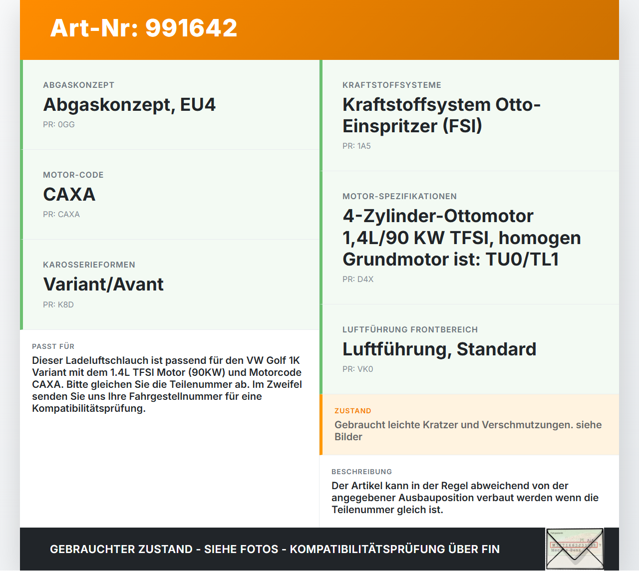 VW Golf 1K Variant 07-09 1,4 90KW Ansaugrohr Ladeluftschlauch Luftschlauch Pos.1 VW Golf 1K Variant 07-09... Vorschau 3