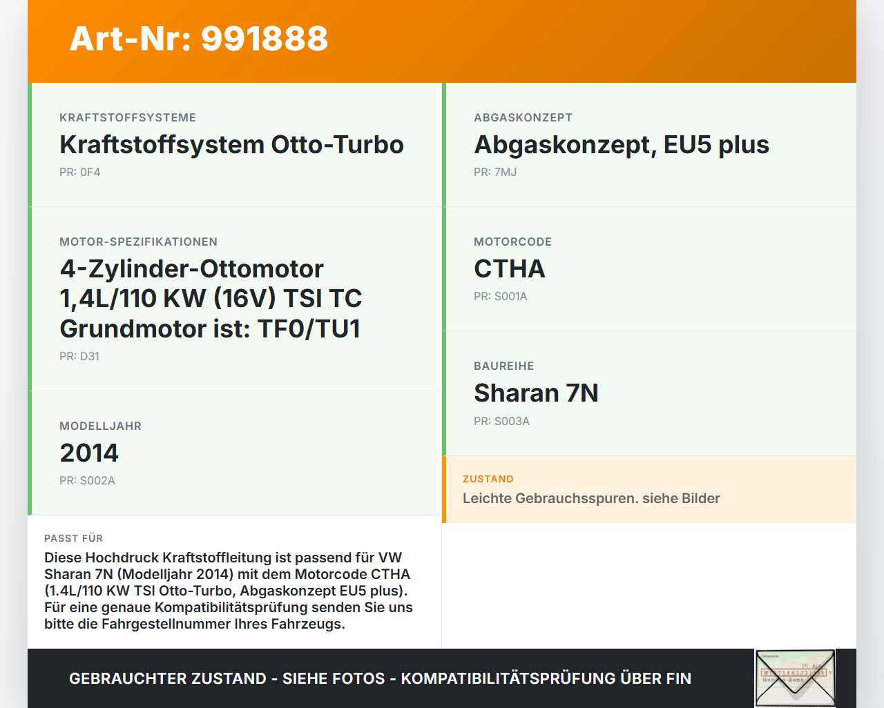 VW Sharan 7N II 10-15 TSI 1,4 110KW Hochdruck Leitung Kraftstoffleitung VW Sharan 7N II 10-15 20.04.2014... Vorschau 3