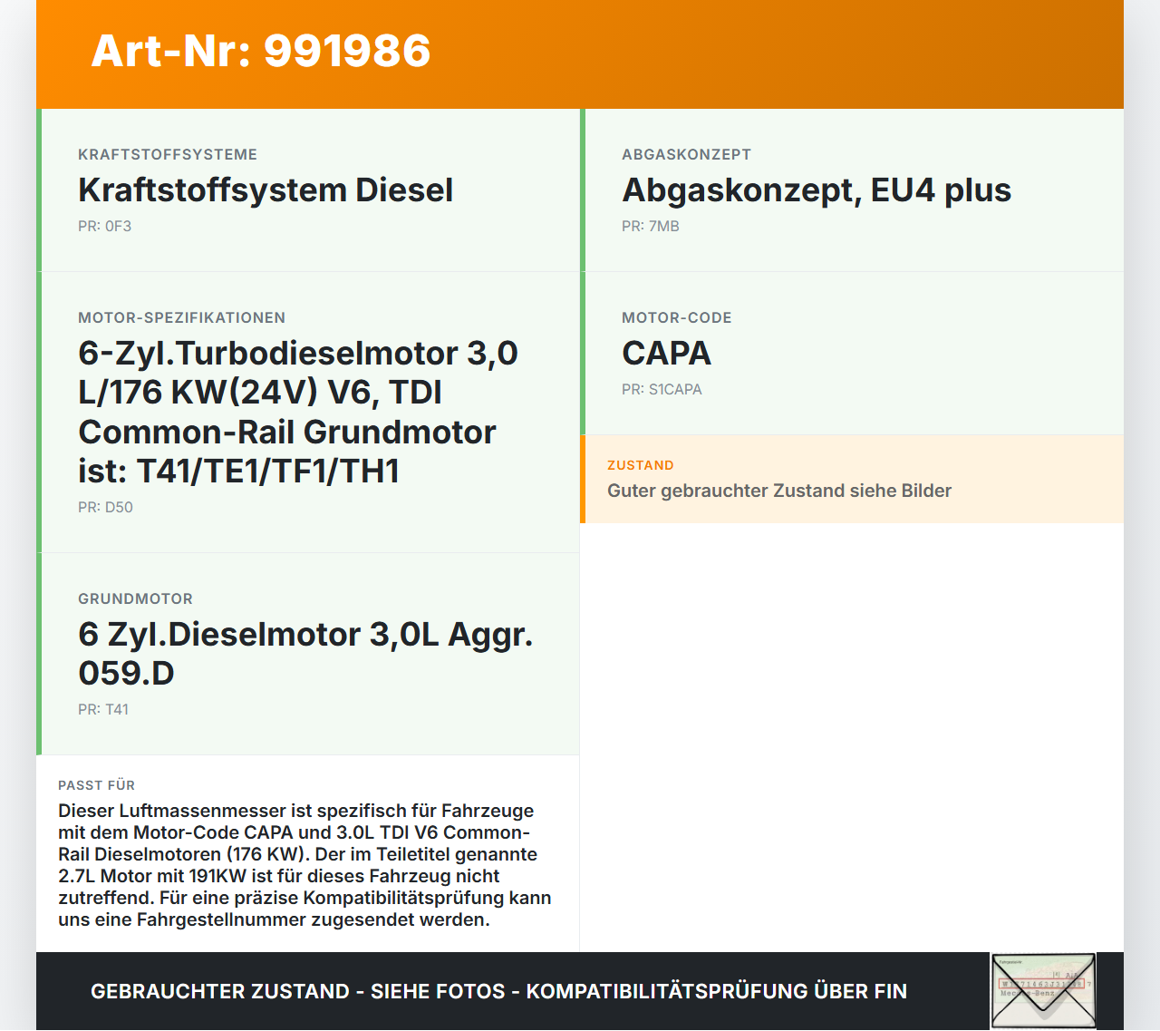 Audi A5 8T QU 07-12 TDI 2,7 191KW Luftmassenmesser Audi A5 8T QU 07-12 22.10.2007 8K0133837B 059129627L 059129615F... Vorschau 3