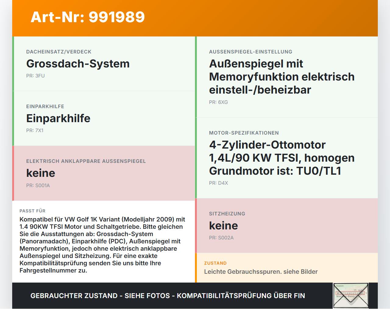 VW Golf 1K Variant 07-09 1,4 90KW Sicherungskasten Zentralelektrik VW Golf 1K Variant 07-09 01.12.2008 3C0937049AL... Vorschau 3
