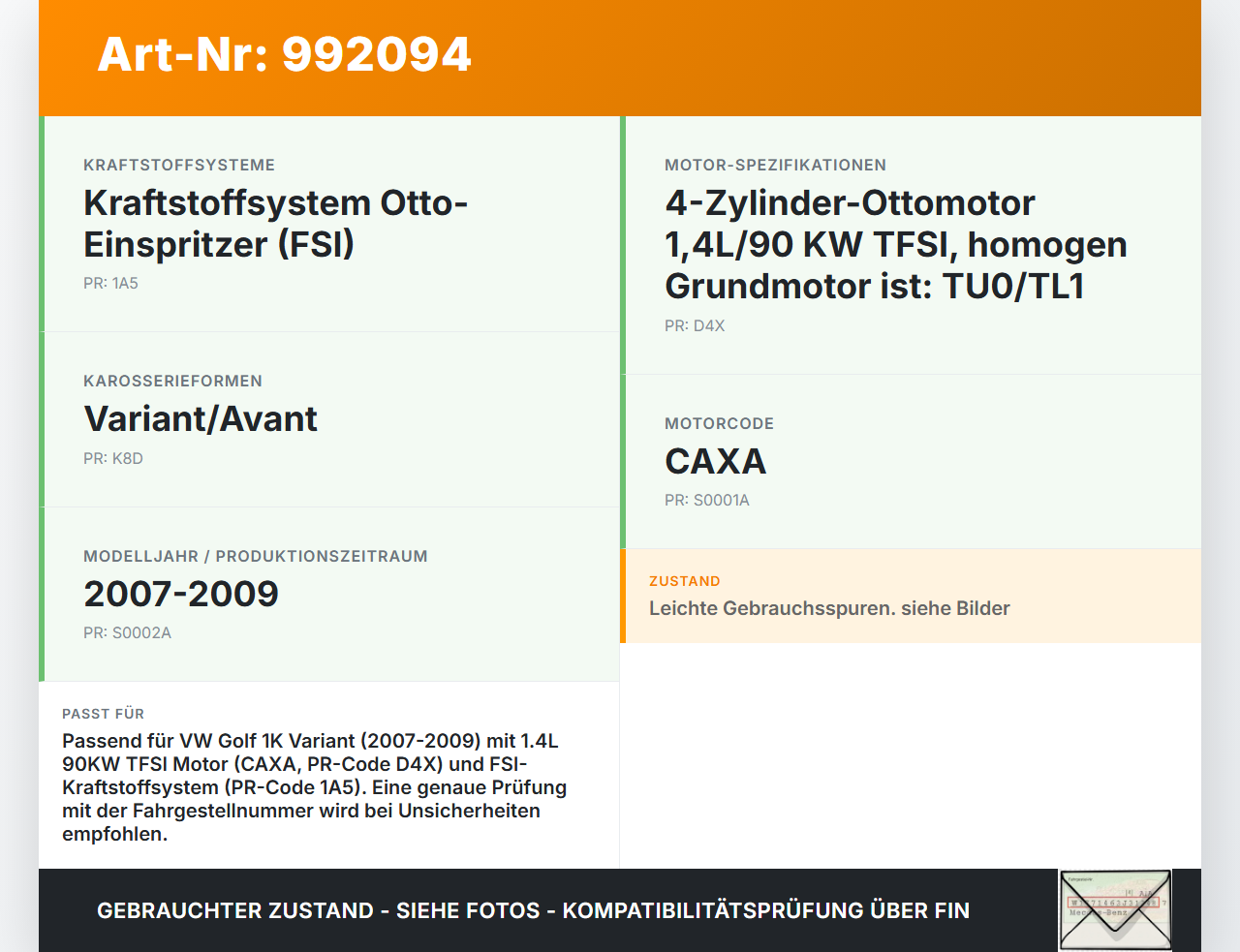 VW Golf 1K Variant 07-09 1,4 90KW Hochdruck Leitung Kraftstoffleitung VW Golf 1K Variant 07-09 01.12.2008... Vorschau 3
