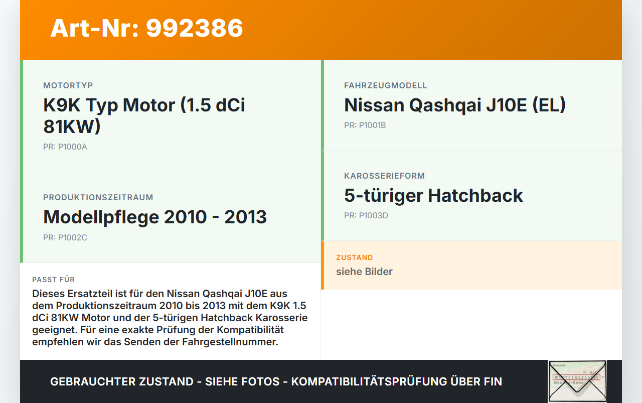 Nissan Qashqai J10 10-13 dCi 1.5 81KW Schlossträger Frontmaske Träger Nissan Qashqai J10 10-13 01.01.2010 gebraucht Vorschau 3