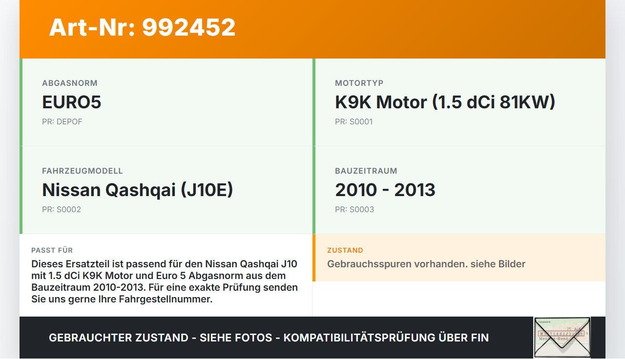 Nissan Qashqai J10 10-13 dCi 1.5 81KW Additivdüse Düse für Additiv Einspritzung Nissan Qashqai J10 10-13 01.01.2010... Vorschau 3