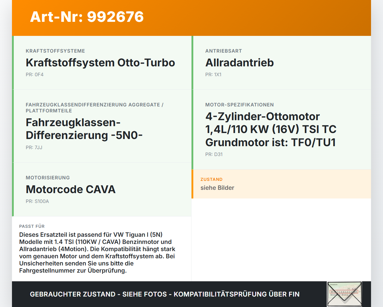 VW Tiguan I 5N 07-11 TSI 1,4 110KW Kraftstoffpumpe Kraftstoff Förderpumpe Tankgeber VW Tiguan I 5N 07-11 17.06.2010... Vorschau 3