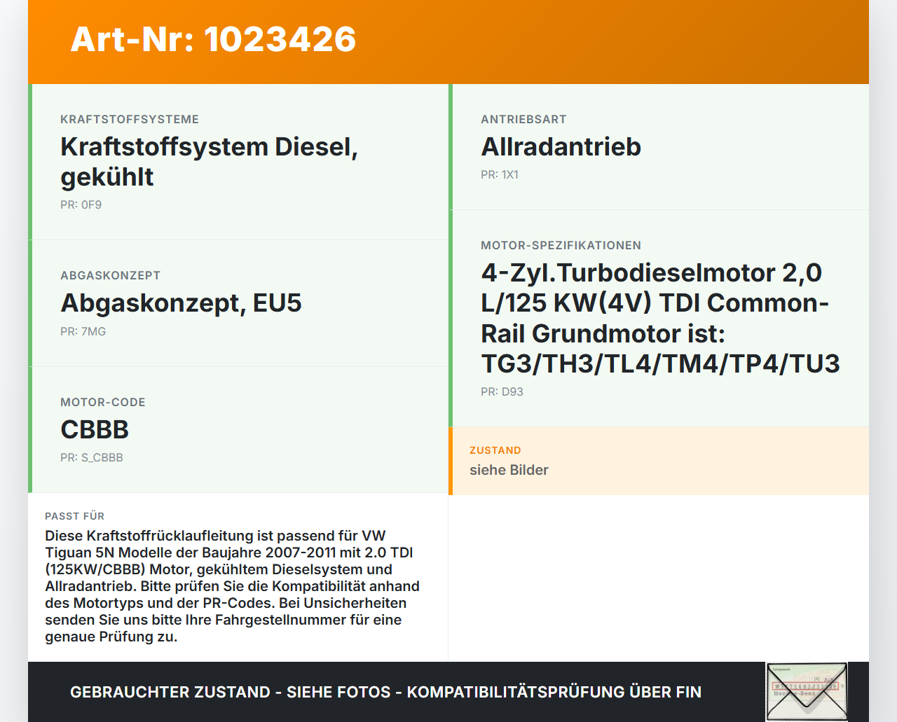 VW Tiguan 5N 07-11 TDI 2,0 125KW Rücklauf Leitung Kraftstoffleitung Rücklaufleitung VW Tiguan 5N 07-11 25.09.2009... Vorschau 3