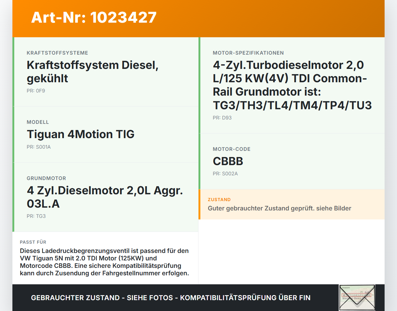 VW Tiguan 5N 07-11 TDI 2,0 125KW Ladedruckbegrenzungsventil Magnetventil VW Tiguan 5N 07-11 25.09.2009 1K0906283A... Vorschau 3