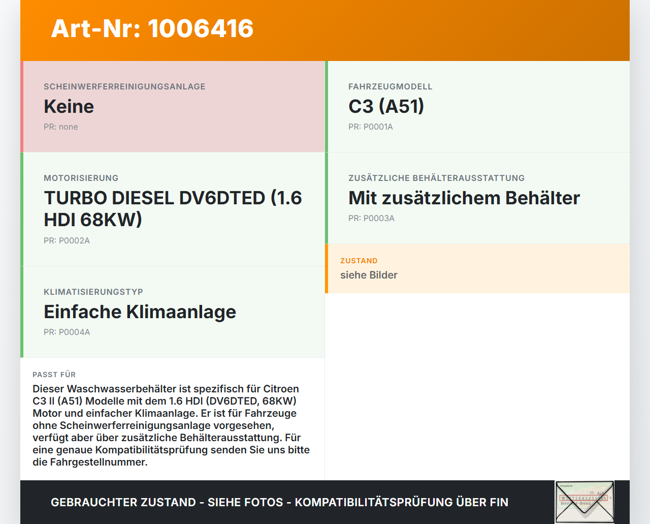 Citroen C3 II SC 09-13 HDI 1,6 68KW Waschwasserbehälter Wasserbehälter Wischwasserbehälter Citroen C3 II SC 09-13... Vorschau 3