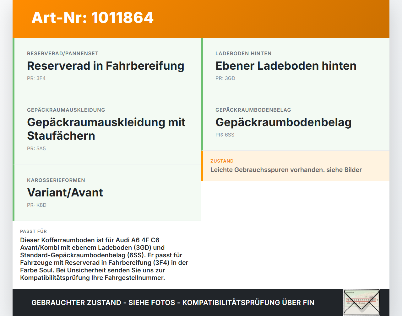 Audi A6 4F C6 qu 04-08 Kombi Kofferraumboden Ladeboden Kofferraum Einlegeboden Soul Audi A6 4F C6 qu 04-08... Vorschau 3