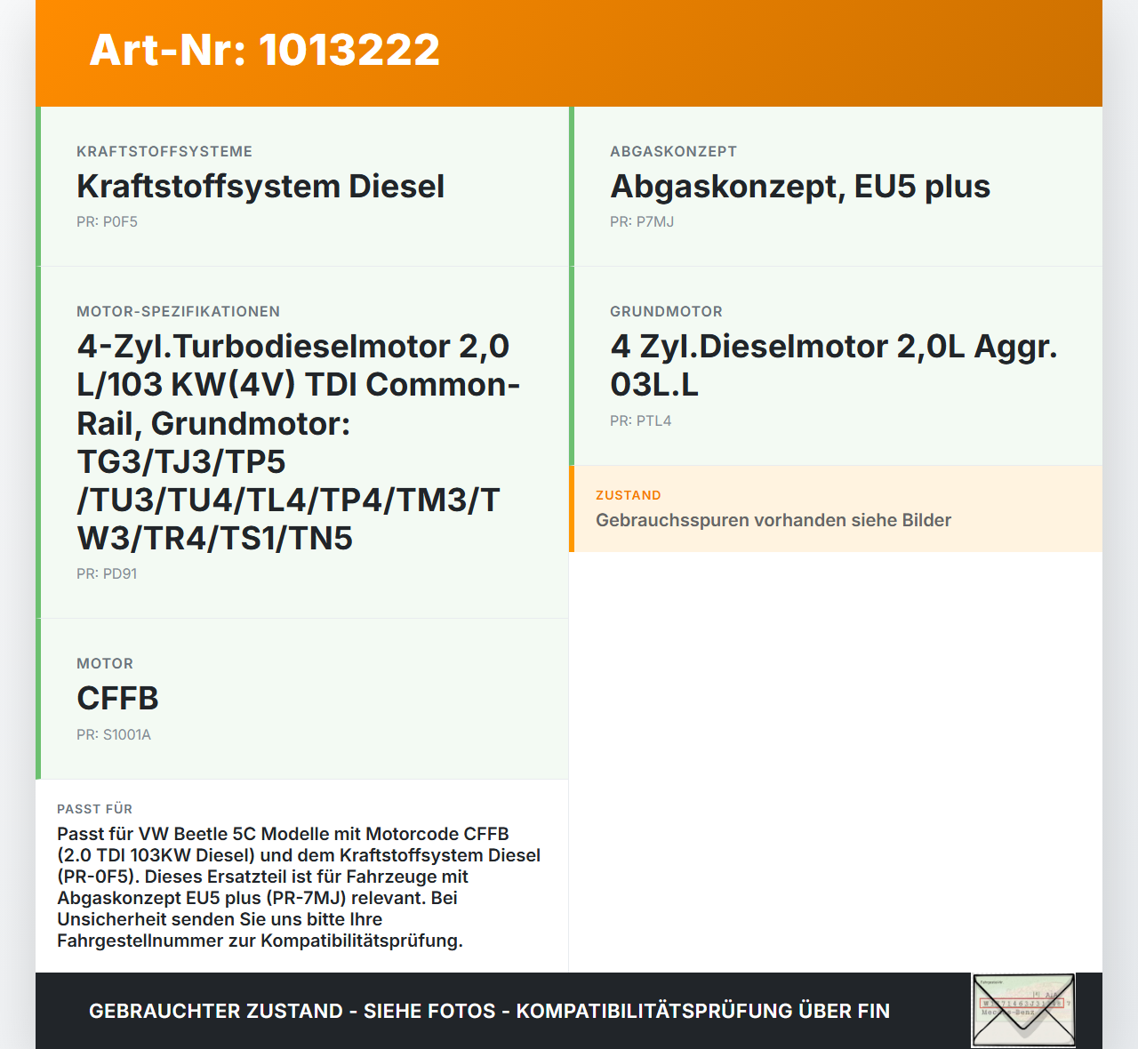 VW Beetle 5C 11-16 TDI 2,0 103KW Kraftstoffpumpe Kraftstoff Förderpumpe Tankgeber Kraftstofffördereinheit VW Beetle... Vorschau 3