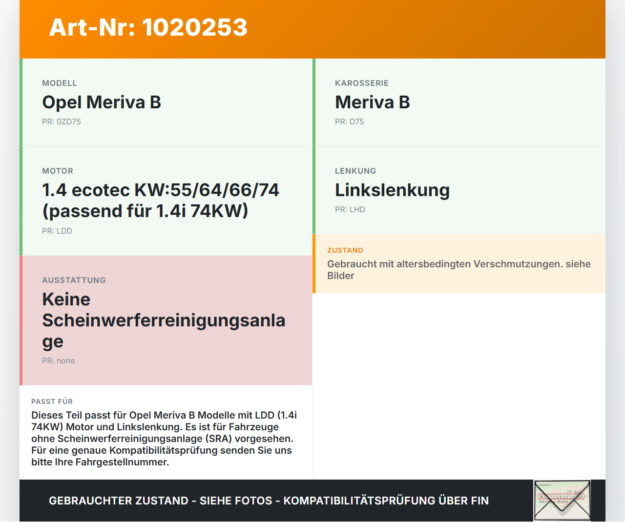 Opel Meriva B S10 10-13 1,4i 74KW Waschwasserbehälter Wasserbehälter Wischwasserbehälter Opel Meriva B S10 10-13... Vorschau 3