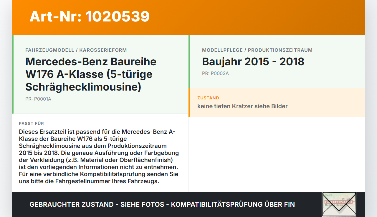 Mercedes W176 A180 15-18 5T Laderaumkante Ladekante Verkleidung Mercedes W176 A180 15-18 19.10.2016 gebraucht Vorschau 3