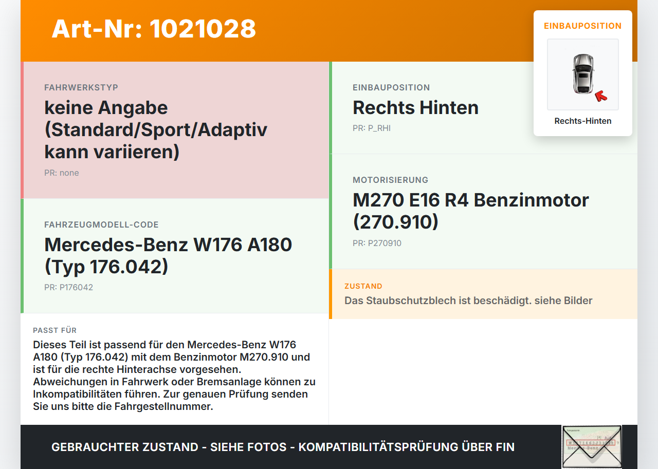 Mercedes W176 A180 15-18 5T 1,6 85KW Achsschenkel Radnabe Rechts Hinten Mercedes W176 A180 15-18 19.10.2016... Vorschau 3