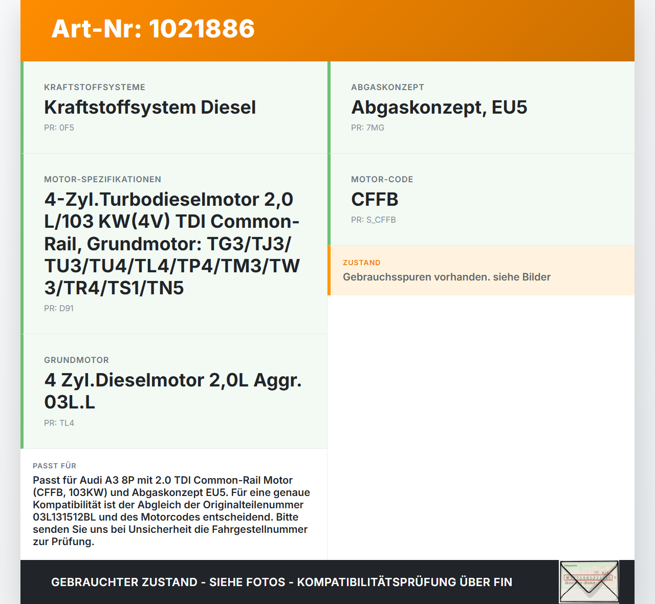 Audi A3 8P QU 10-12 2,0 77KW Abgaskühlung Wärmetauscher für AGR Audi A3 8P QU 10-12 31.01.2011 03L131512BL gebraucht Vorschau 3