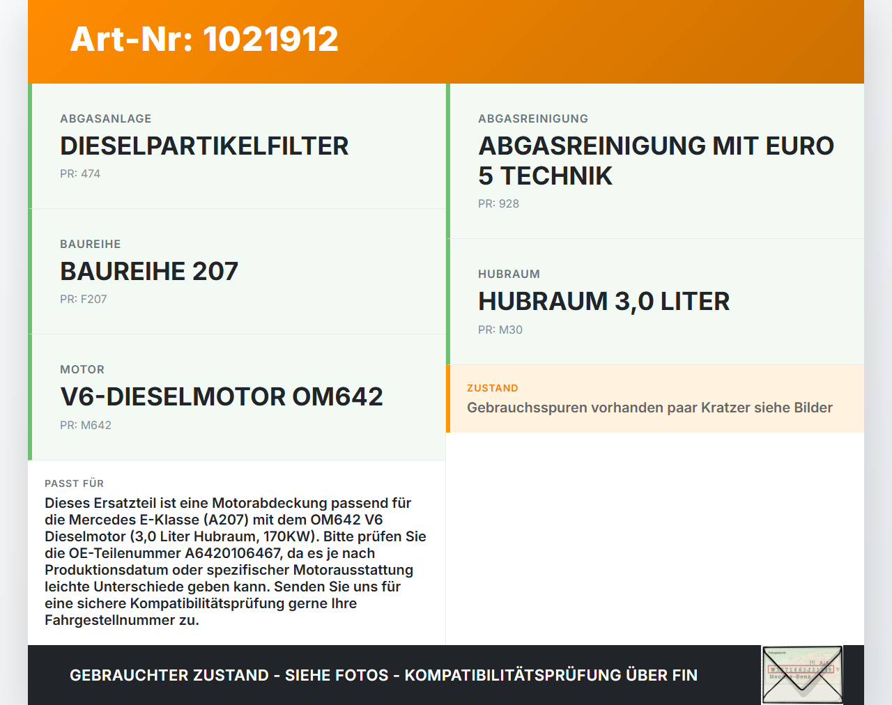 Mercedes E350 A207 10-13 CDI 3,0 170KW 642836 Abdeckung für Motor Deckel Motorabdeckung Mercedes E350 A207 10-13... Vorschau 3