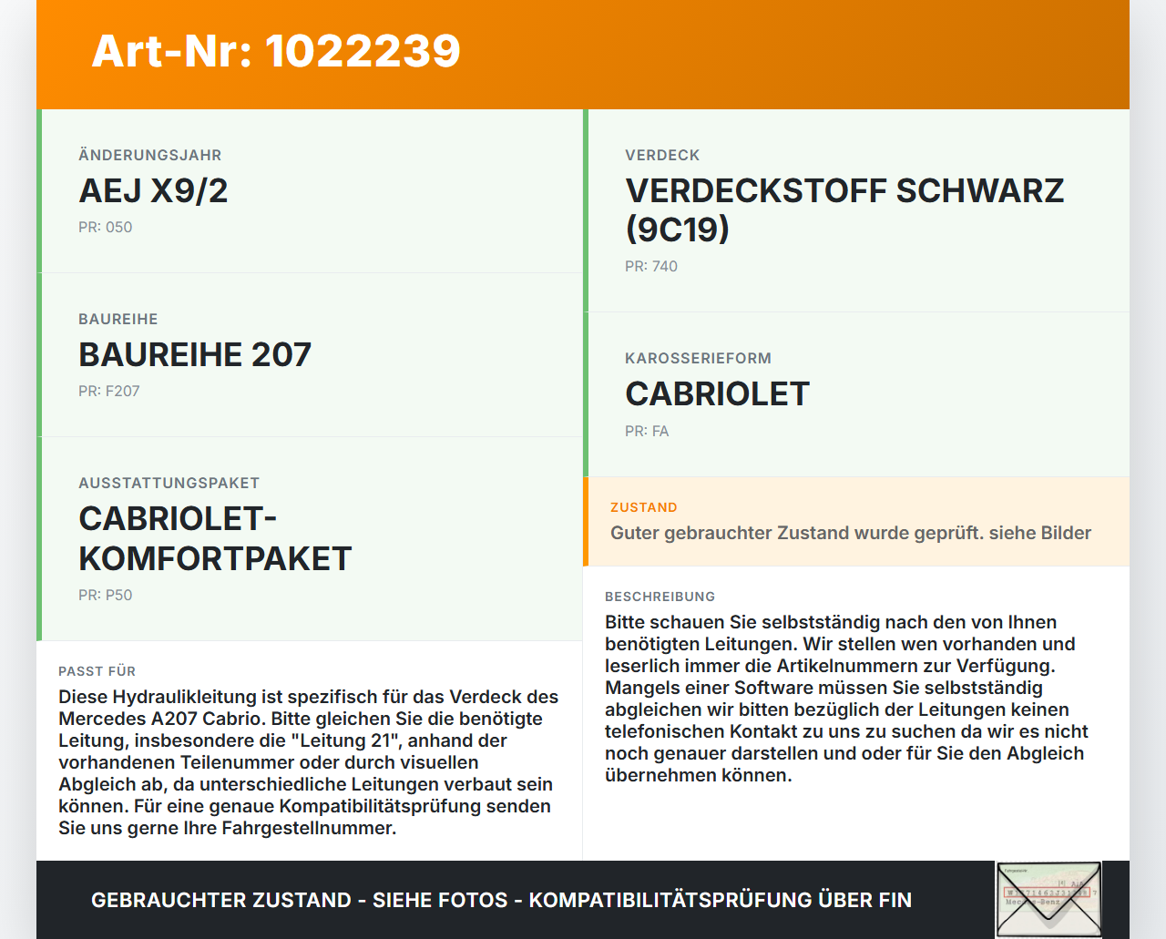 Mercedes E350 A207 10-13 Cabrio Hydraulik Schlauch Leitung 21 für Verdeck Mercedes E350 A207 10-13 17.03.2010... Vorschau 3