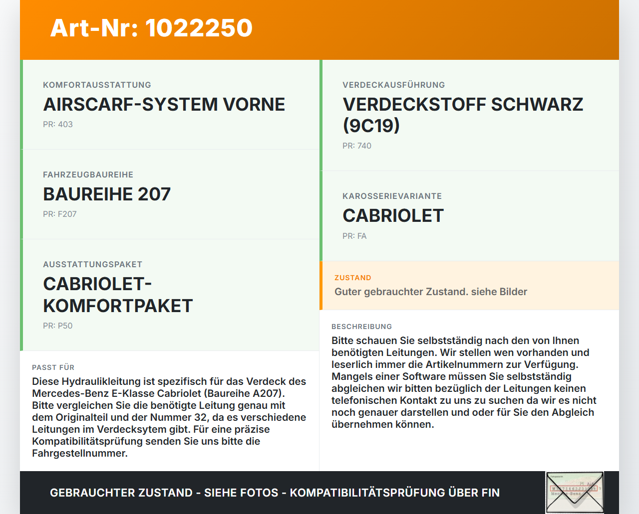 Mercedes E350 A207 10-13 Cabrio Hydraulik Schlauch Leitung 32 für Verdeck Mercedes E350 A207 10-13 17.03.2010... Vorschau 3