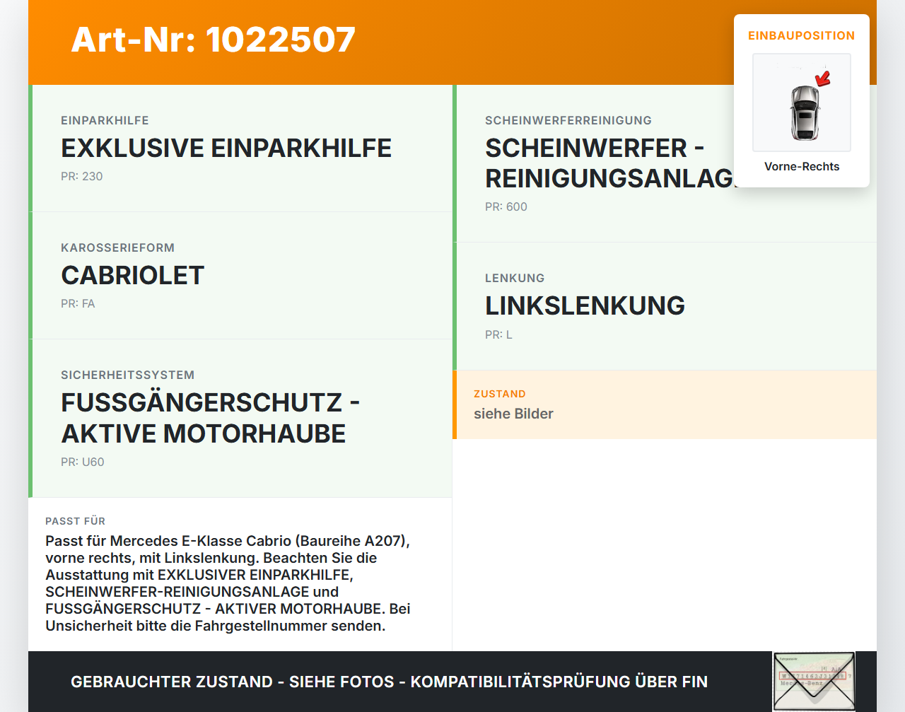 Mercedes E350 A207 10-13 Pralldämpfer für Träger Stoßstange Vorne Rechts Mercedes E350 A207 10-13 17.03.2010... Vorschau 3