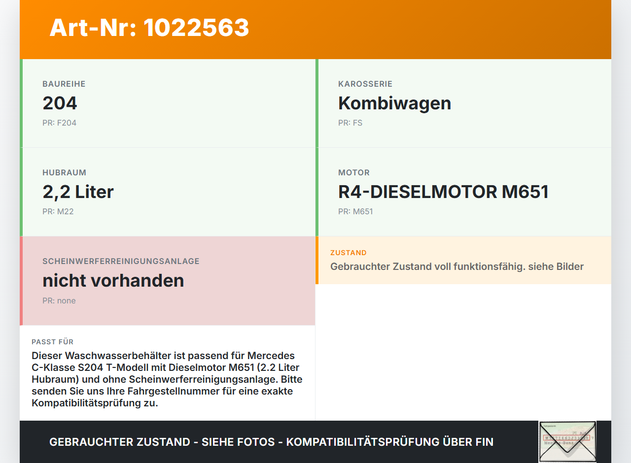 Mercedes S204 W204 C220 11-15  2,1 125KW Waschwasserbehälter Wasserbehälter Mercedes S204 W204 C220 11-15... Vorschau 3