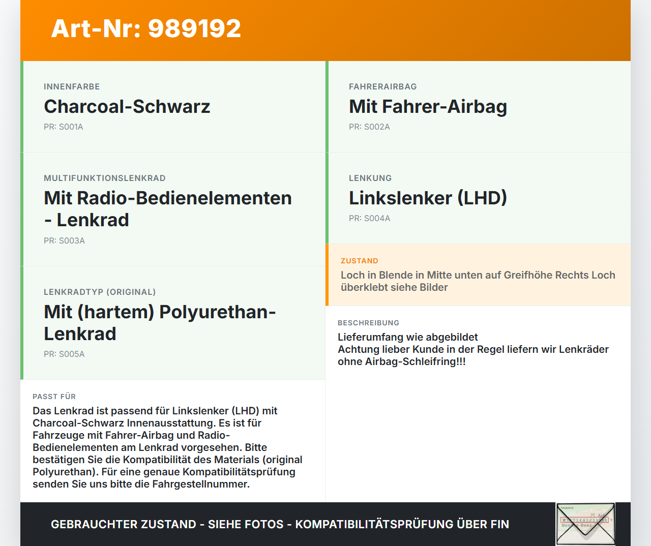 Ford Fiesta VI 6 13-17 Lenkrad Airbaglenkrad Ford Fiesta VI 6 13-17 21.01.14 BA61-3600-CA3ZHE 34126989A... Vorschau 3