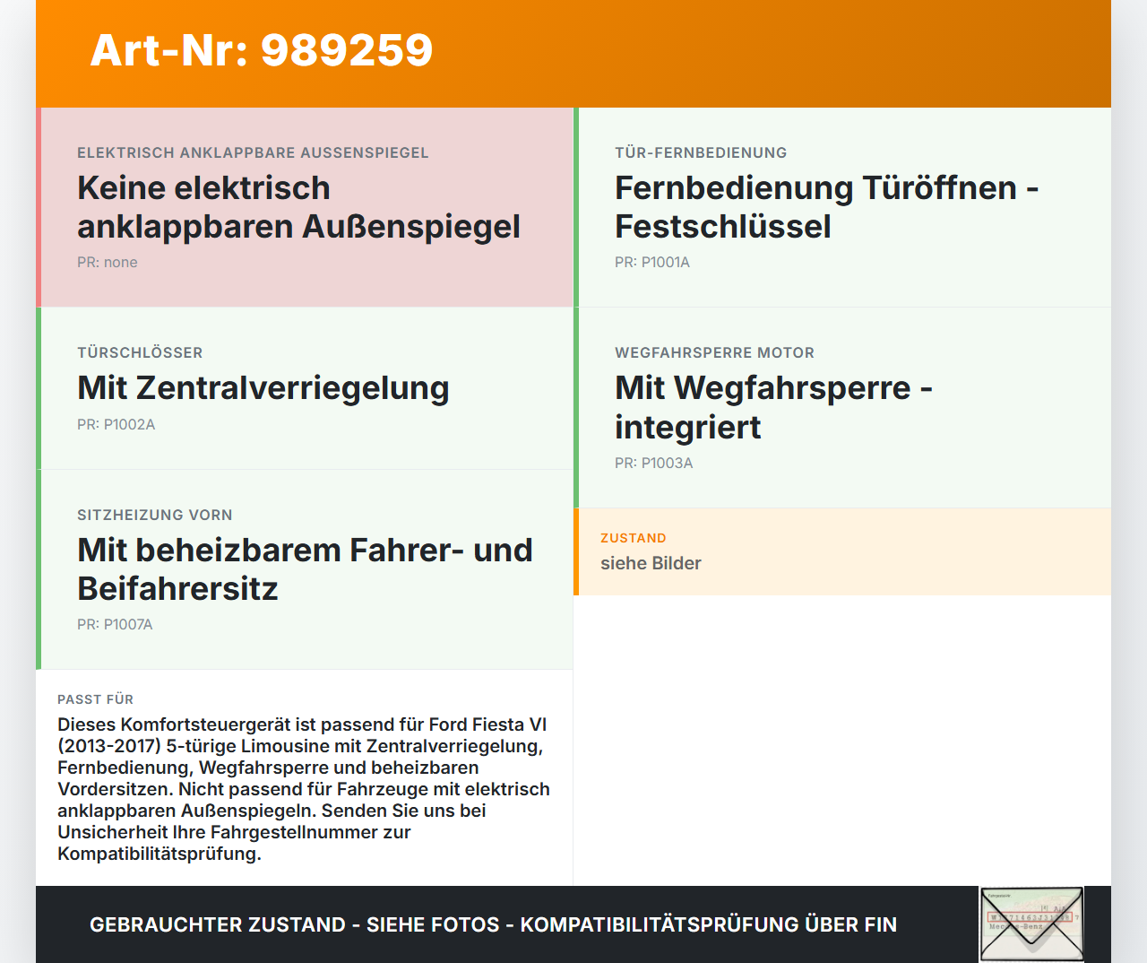 Ford Fiesta VI 6 13-17 Steuergerät Komfort SG LK Alarm Sys Ford Fiesta VI 6 13-17 21.01.14 AV1T-15K600-EK... Vorschau 3