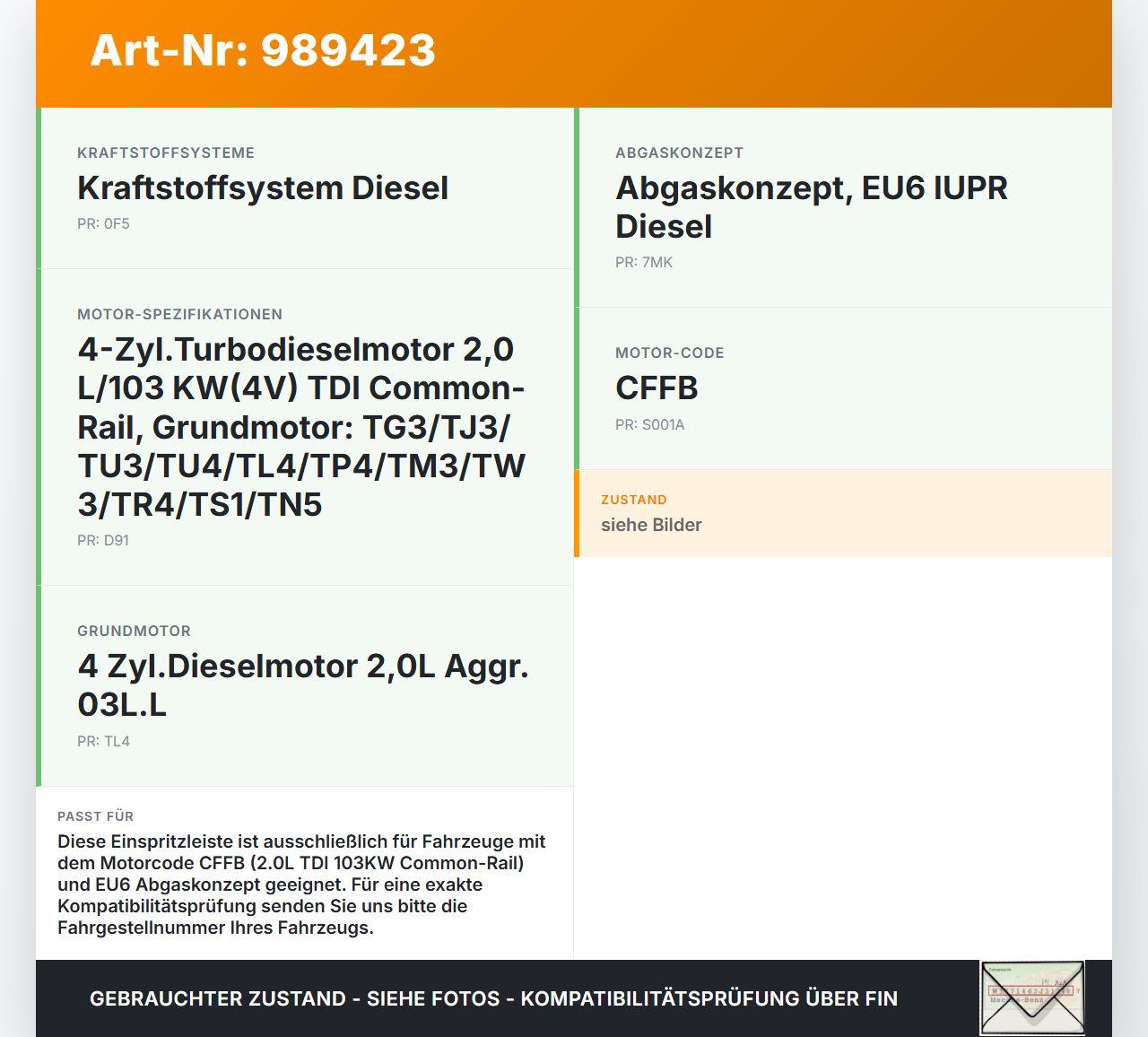 VW Passat 3C B7 10-15 2,0d 103KW Einspritzleiste Düsenstock Einspritzanlage VW Passat 3C B7 10-15 06.12.2013... Vorschau 3