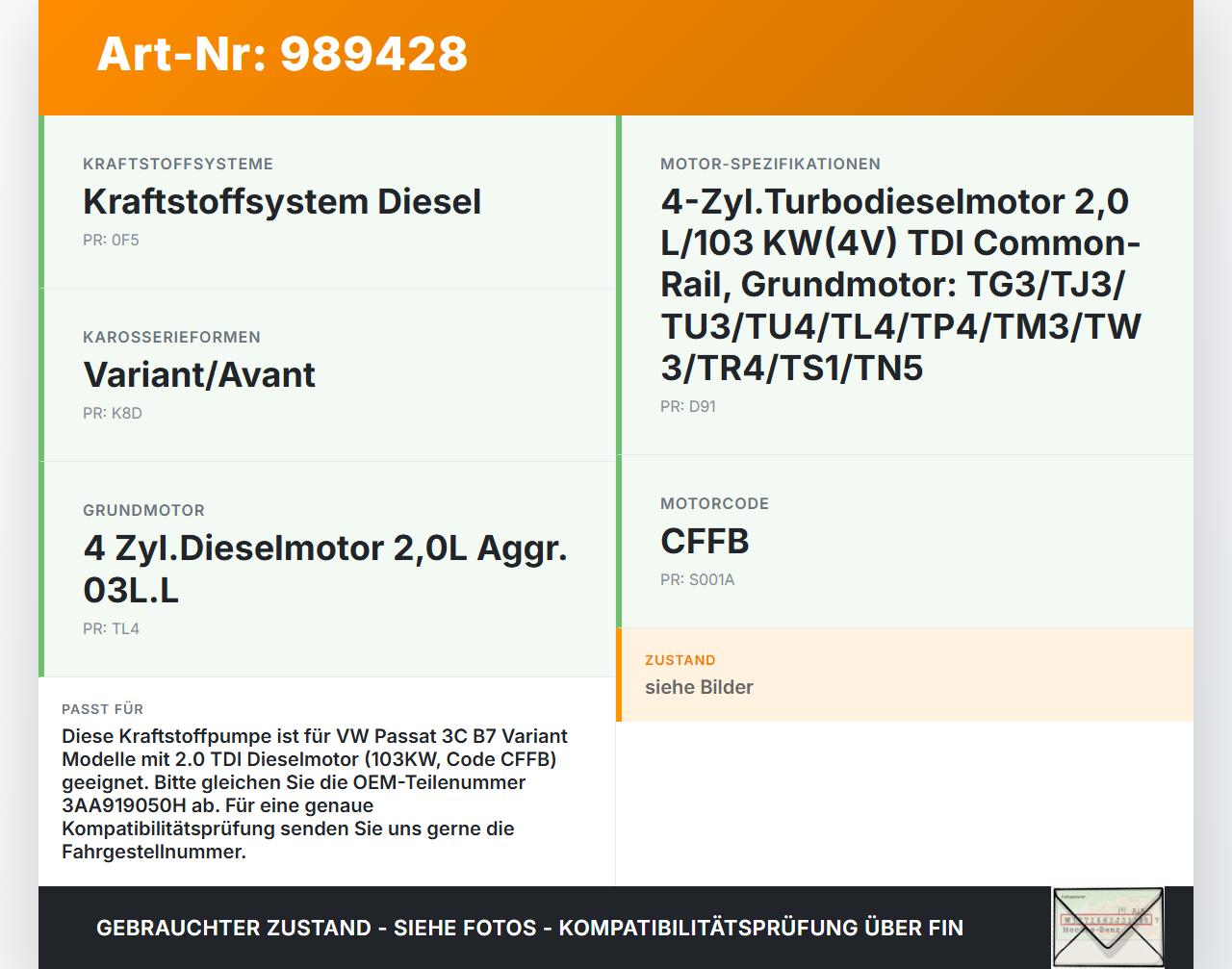 VW Passat 3C B7 10-15 2,0d 103KW Kraftstoffpumpe Kraftstoff Förderpumpe Tankgeber VW Passat 3C B7 10-15 06.12.2013... Vorschau 3