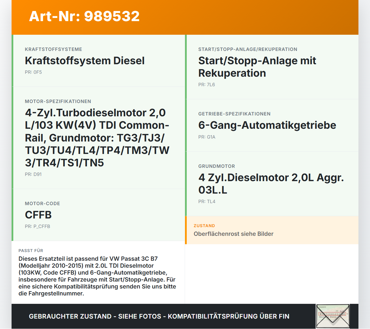 VW Passat 3C B7 10-15 2,0d 103KW CFFB Riemenscheibe für Kurbelwelle Schwingungsdämpfer VW Passat 3C B7 10-15... Vorschau 3