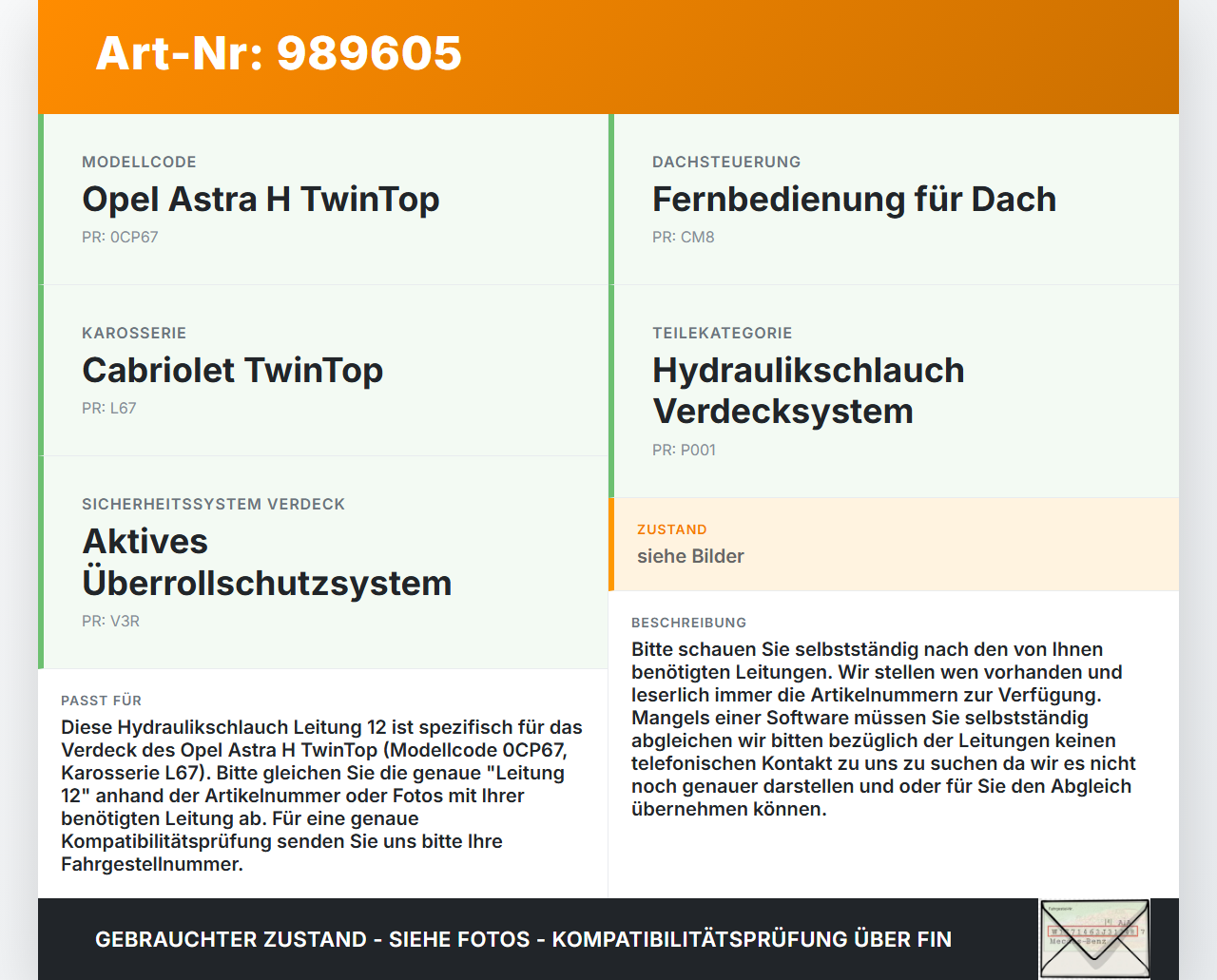 Opel Astra H TwinTop Cabriolet Hydraulik Schlauch Leitung 12 für Verdeck Opel Astra H TwinTop 09.11.2006 gebraucht Vorschau 3