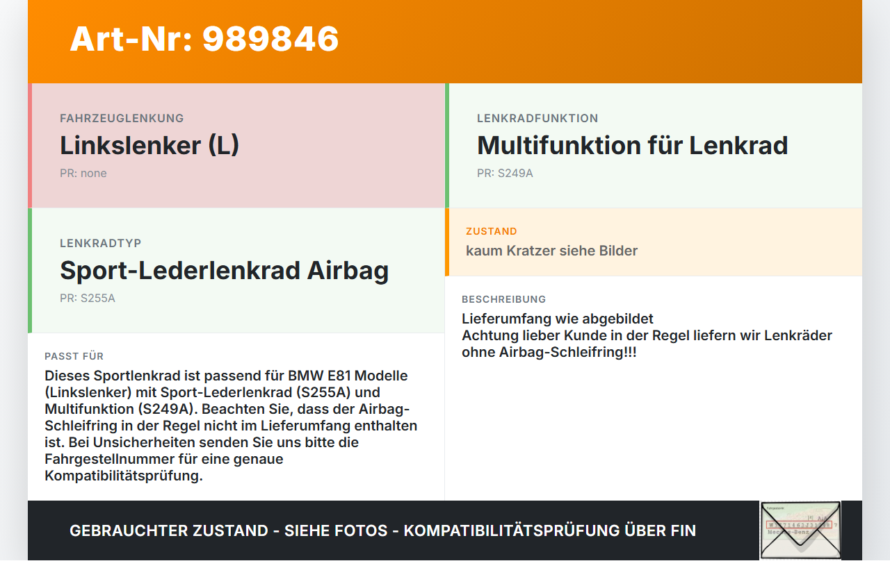 BMW E81 1er 118i LCI 07-13 Sportlenkrad Lenkrad Airbaglenkrad BMW E81 1er 118i LCI 07-13 27.10.2009 0443170... Vorschau 3