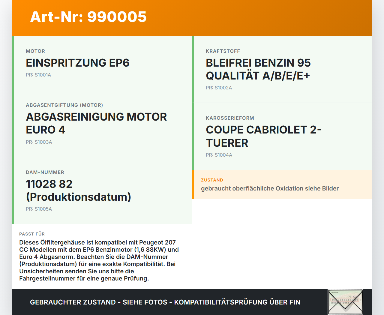 Peugeot 207 CC 09-15 1,6 88KW EP6 Ölfiltergehäuse Gehäuse Halter für Ölfilter Peugeot 207 CC 09-15 30.04.2007... Vorschau 3