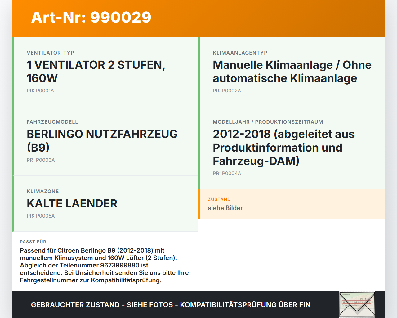 Citroen Berlingo B9 12-18 Widerstand Gebläse Heizung Lüfterregler Citroen Berlingo B9 12-18 12.03.2015 9673999880... Vorschau 3