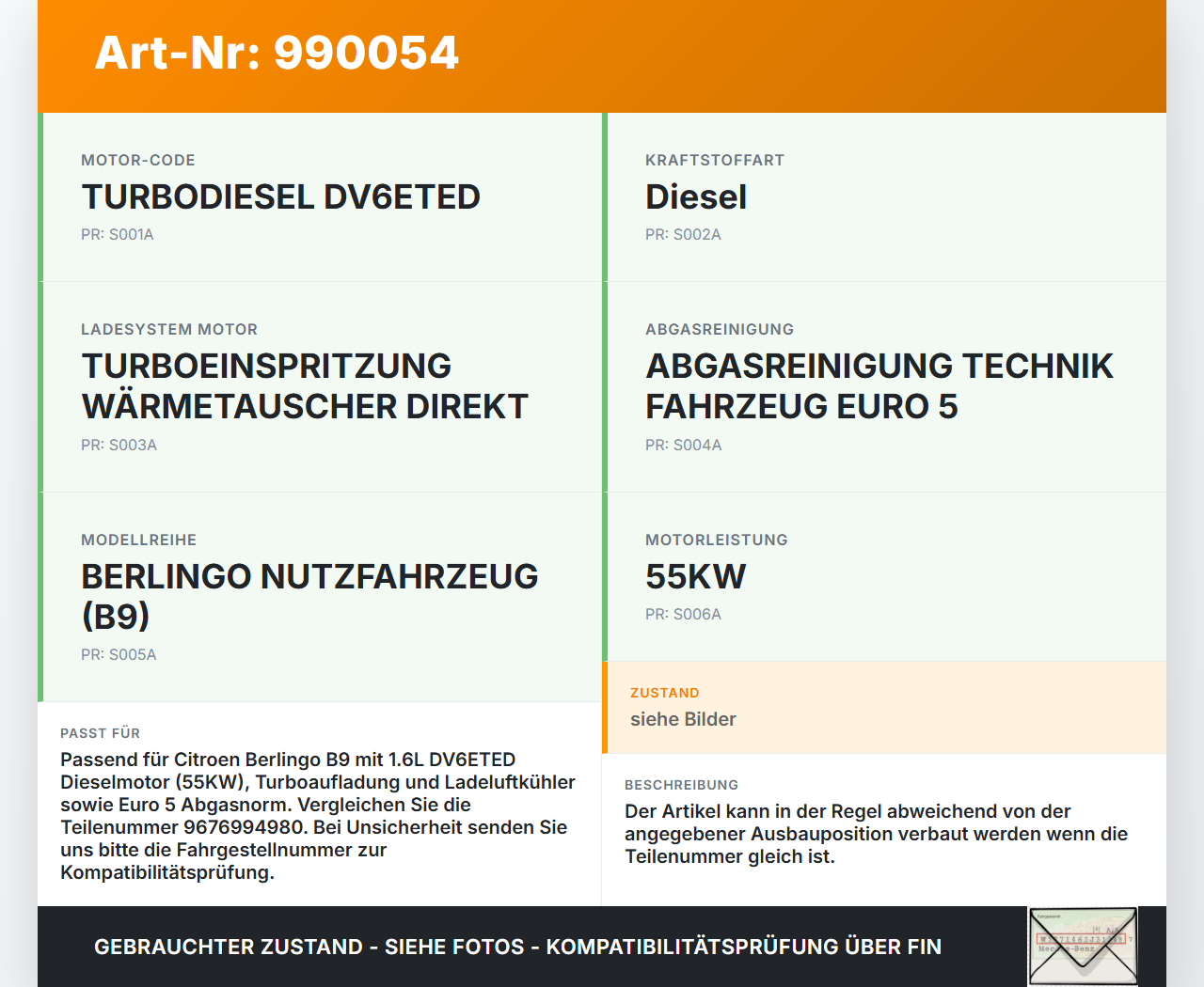 Citroen Berlingo B9 12-18 1,6 55KW Ladeluftschlauch Ansaugrohr Luftschlauch Schlauch Citroen Berlingo B9 12-18... Vorschau 3