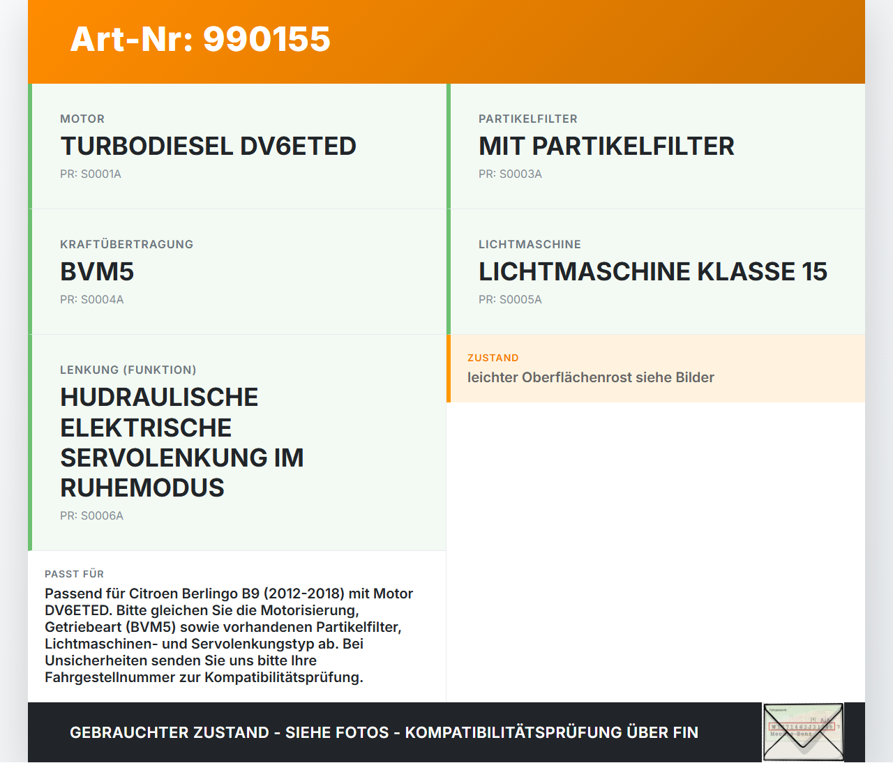 Citroen Berlingo B9 12-18 1,6 55KW DV6ETED Riemenscheibe Citroen Berlingo B9 12-18 12.03.2015 gebraucht Vorschau 3