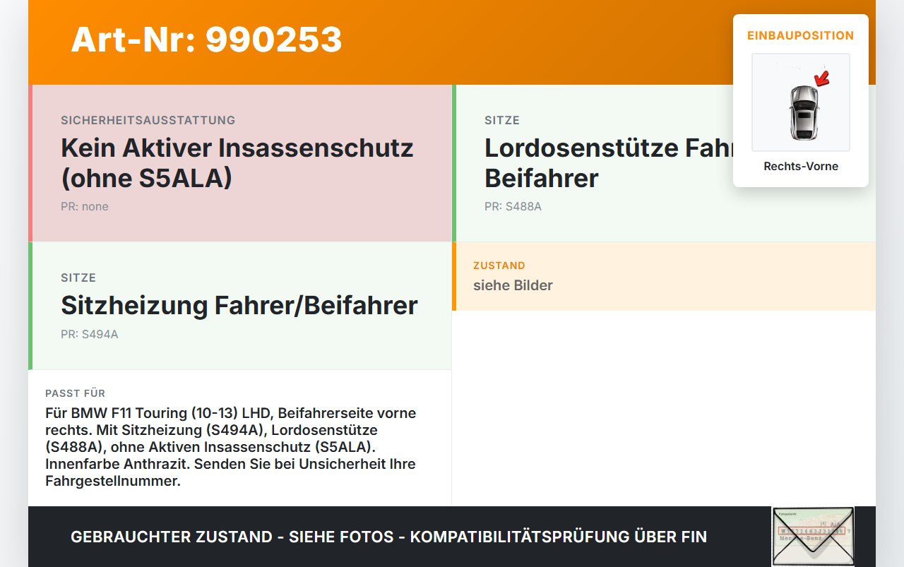 BMW F11 520d 10-13 Kombi Gurtschloss Gurtstraffer Beifahrer Rechts Vorne BMW F11 520d 10-13 18.05.2012 9115306... Vorschau 3