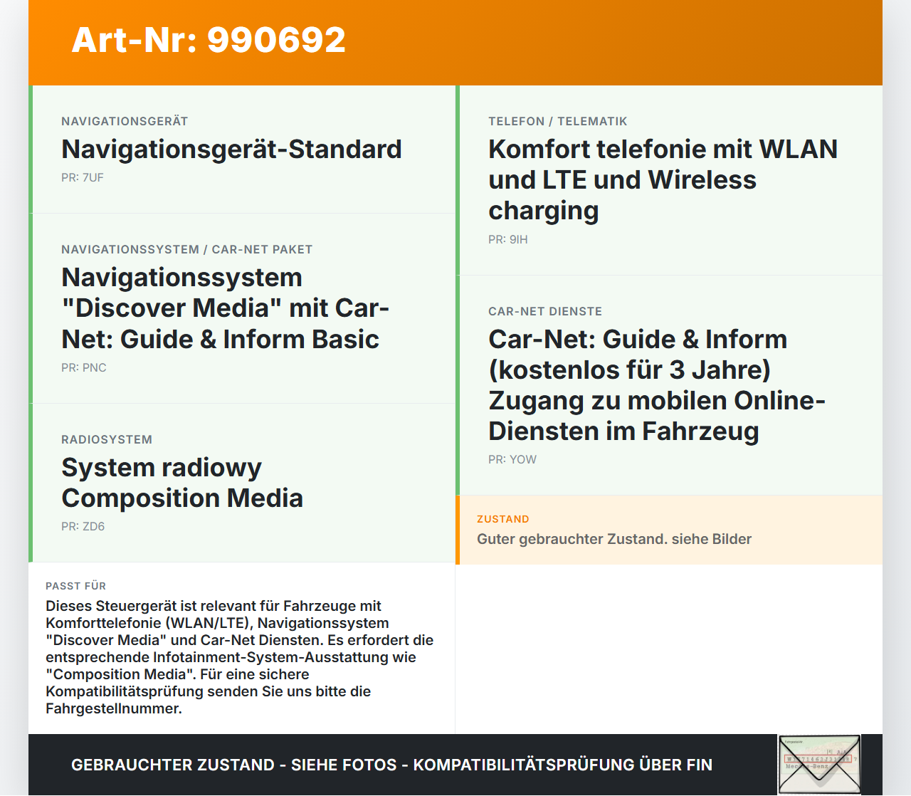 VW Tiguan II AD 16-20 Steuergerät ECU Modul UMTS GSM MMC SG VW Tiguan II AD 16-20 11.11.2016 4H0035456A 4H0035456... Vorschau 3