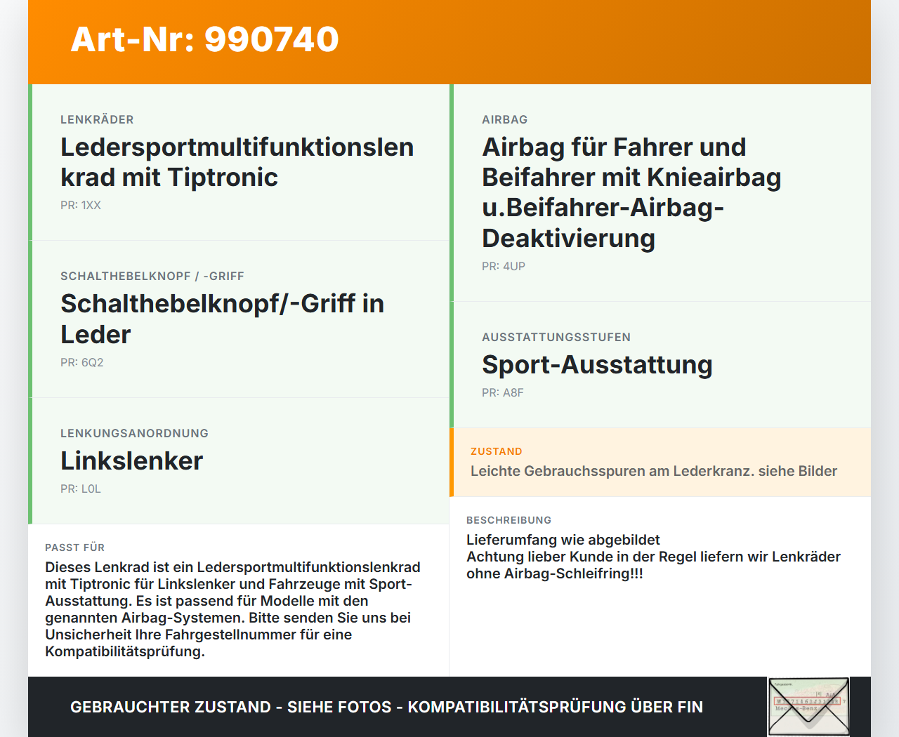 VW Tiguan II AD 16-20 Lenkrad Airbaglenkrad Leder VW Tiguan II AD 16-20 11.11.2016 5TA419091AE 62129150F... Vorschau 3