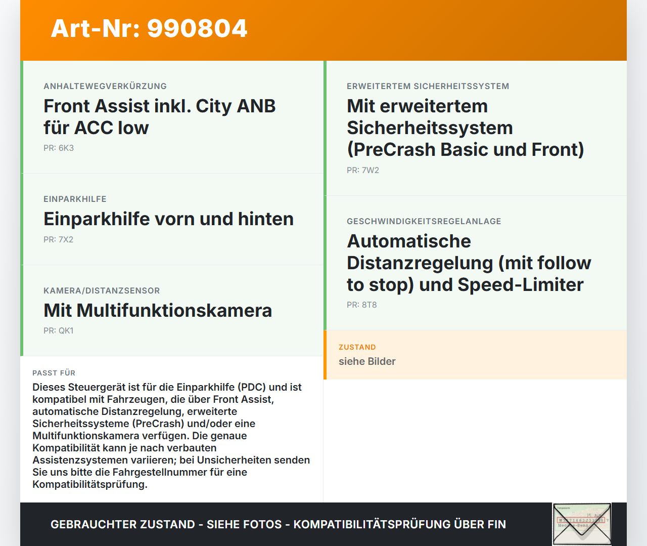 VW Tiguan II AD 16-20 Steuergerät ECU Modul Einparkhilfe PDC SG VW Tiguan II AD 16-20 11.11.2016 3Q0919294B... Vorschau 3