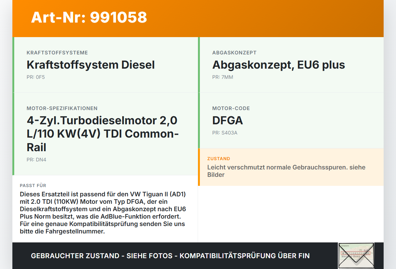 VW Tiguan II AD 16-20 TDI 2,0 110KW AdBlue Einfüllstutzen mit Deckel und Schläuchen VW Tiguan II AD 16-20... Vorschau 3