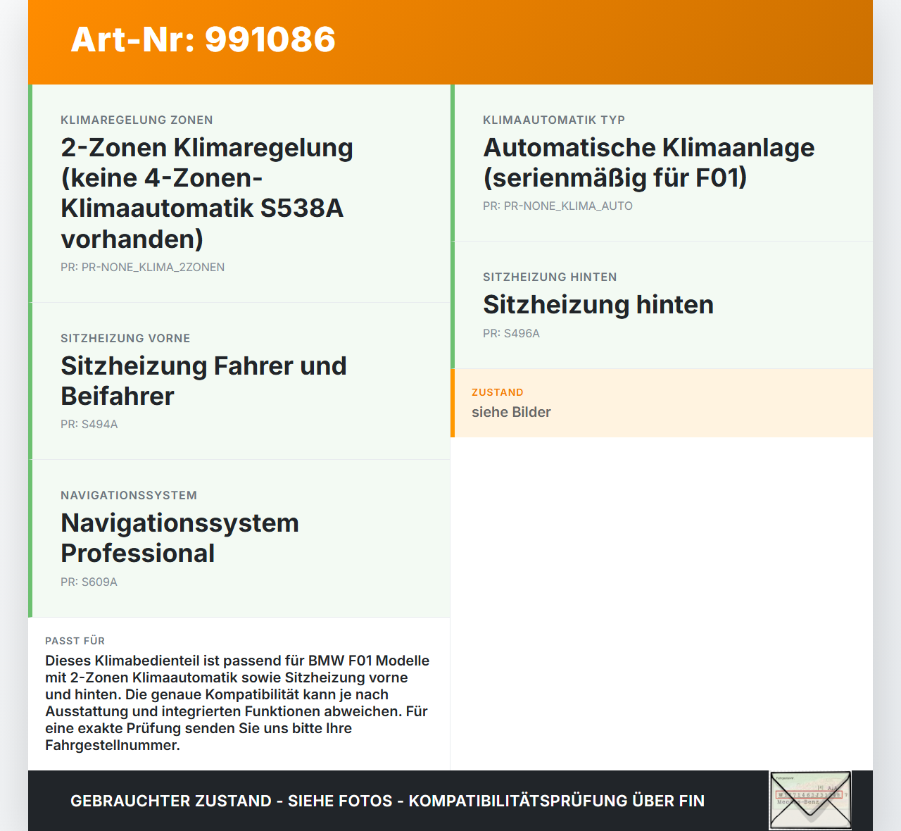 BMW F01 750iX 08-12 Bedienteil Bedienelement Heizung Klimabedienteil BMW F01 750iX 08-12 09.06.2011 9328413... Vorschau 3