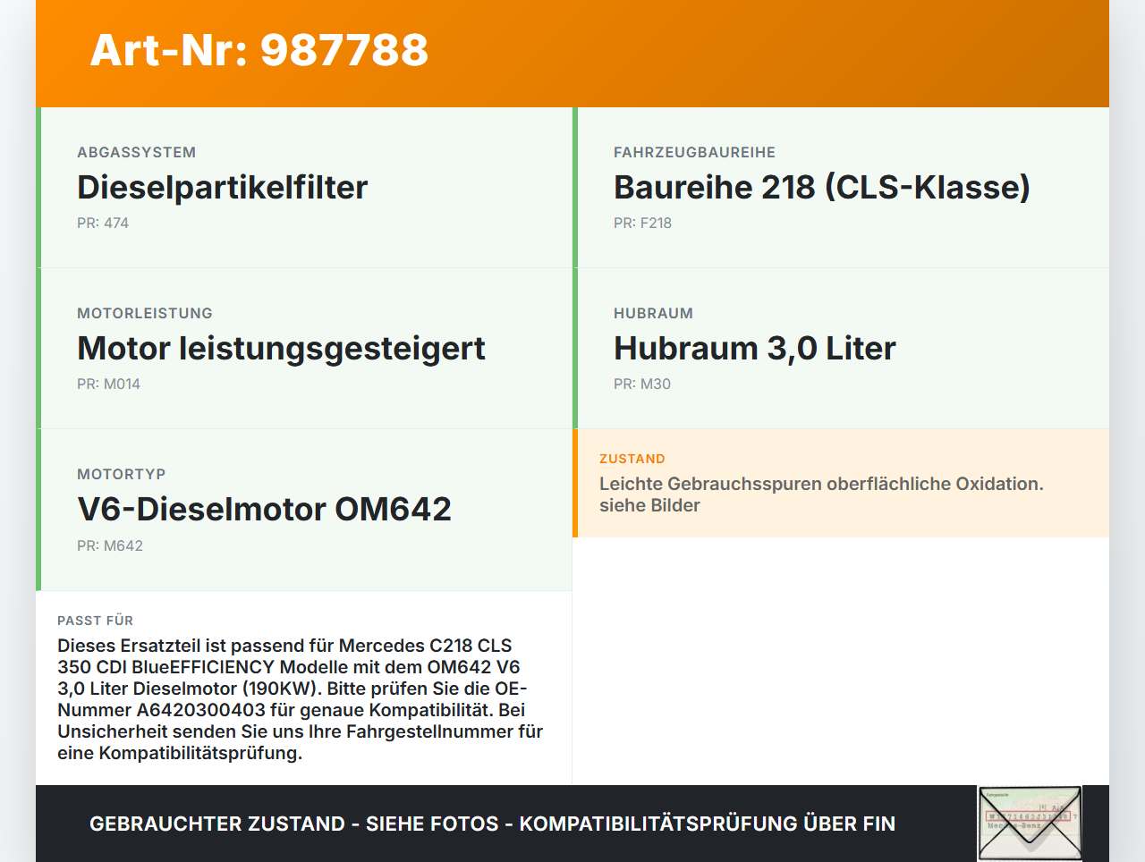 Mercedes C218 CLS 350 11-14 CDI 3,0 190KW 642853 Riemenscheibe Kurbelwelle Schwingungsdämpfer Mercedes C218 CLS 350... Vorschau 3