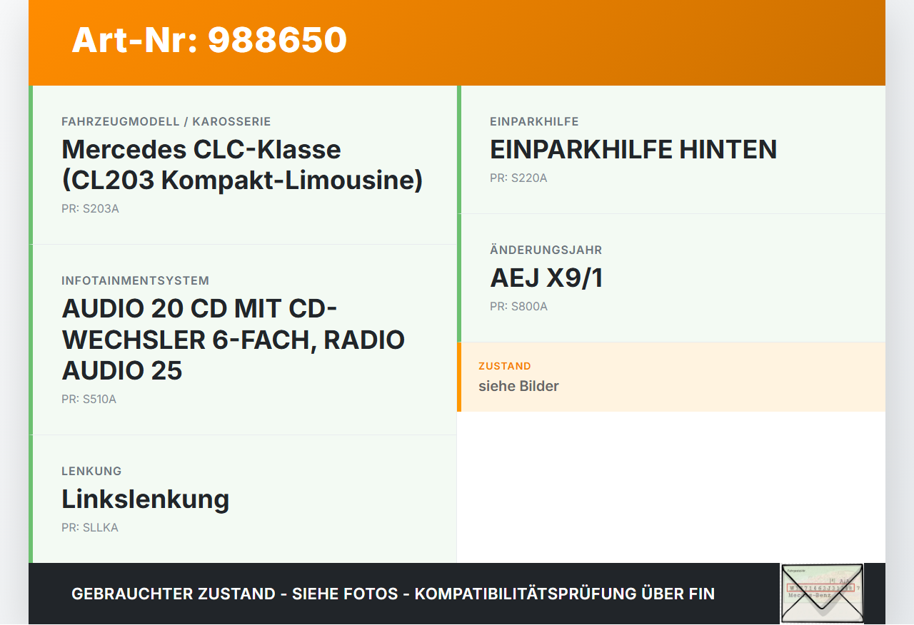 Mercedes CLC 180 K CL203 08-11 Bordcomputer Uhr Display Monitor Mercedes CLC 180 K CL203 08-11 09.06.2010... Vorschau 3