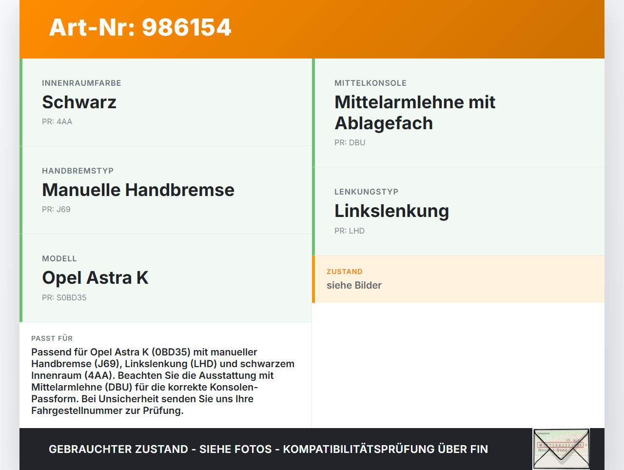 Opel Astra K B16 15-19 Handbremshebel Hebel für Handbremse Bremshebel Opel Astra K B16 15-19 25.01.2017 13495685... Vorschau 3
