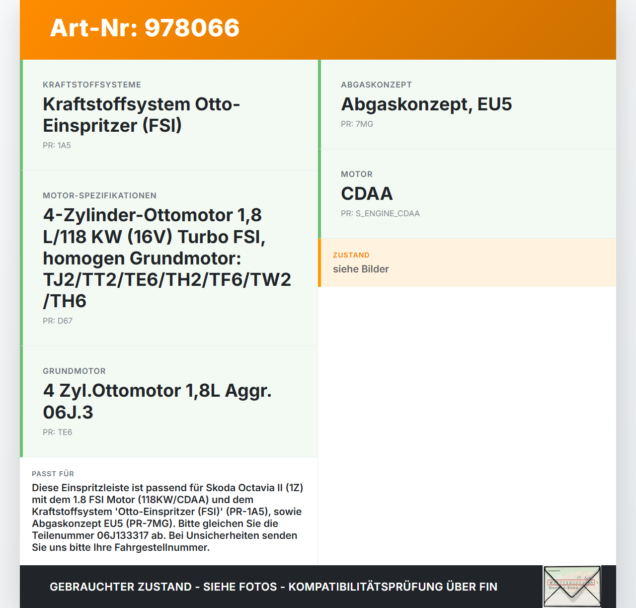 Skoda Octavia II 1Z 09-13 FSI 1,8 118KW Einspritzleiste Düsenstock Einspritzanlage Skoda Octavia II 1Z 09-13... Vorschau 3