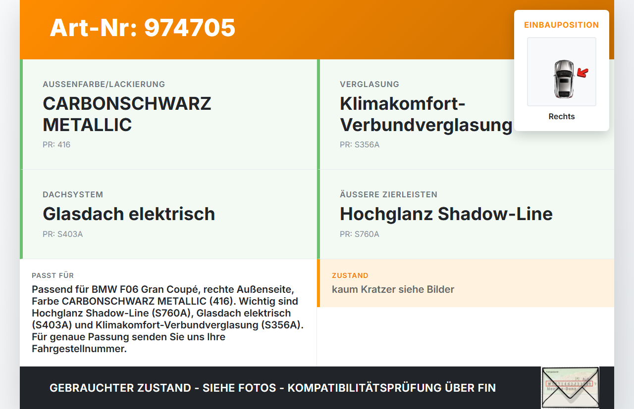 BMW F06 640d 12-18 Gran Coupe Verkleidung für B-Säule Rechts aussen 416 BMW F06 640d 12-18 07.02.2018 7275214... Vorschau 3
