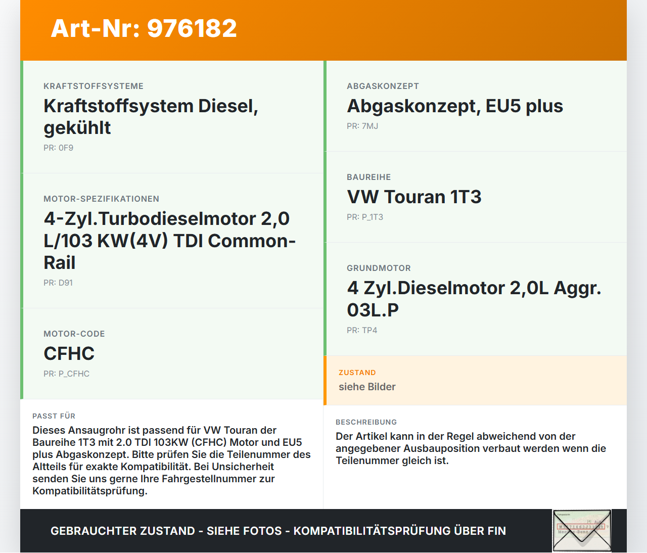 VW Touran 1T3 10-15 TDI 2,0 103KW Ansaugrohr Ladeluftschlauch Luftschlauch Pos.1 VW Touran 1T3 10-15 20.06.2013... Vorschau 3