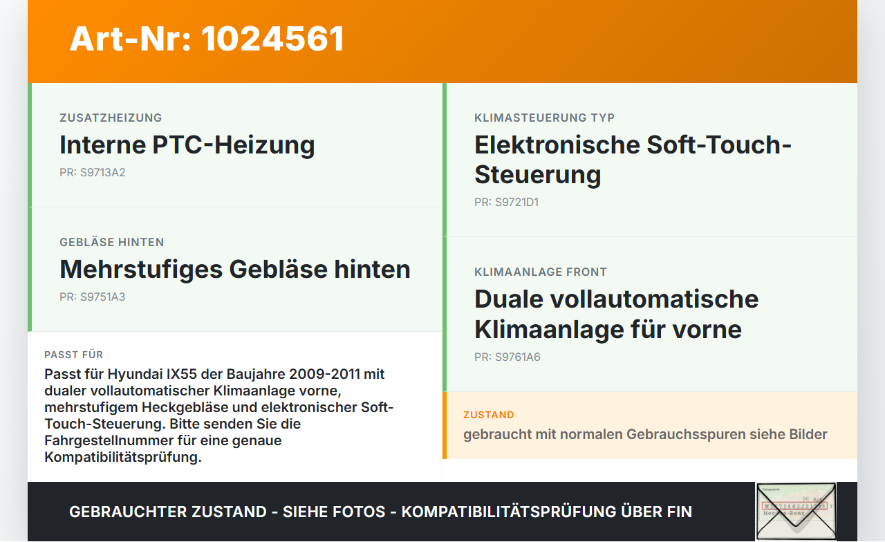 Hyundai IX55 09-11 Widerstand Gebläse Regler Vorwiderstand Heizung Hyundai IX55 09-11 09.02.2012 gebraucht Vorschau 3
